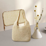 Women Straw Woven Shoulder Hand Large Weaving Casual for Vacation
