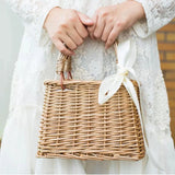 Women Straw Woven Tote Large Rattan Basket Beach Weaving Purse Handbag