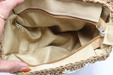 Women Straw-weaving Waist Packs Girls Mini Semicircle Chest Bag