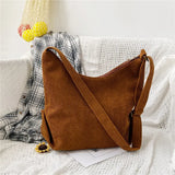 Striped Corduroy Crossbody Shoulder Bag Eco Cloth Purse