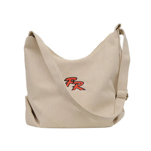 Striped Corduroy Crossbody Shoulder Bag Eco Cloth Purse