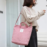 Striped Corduroy Crossbody & Shoulder Bag Eco Purse Solid Handbags