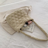 Striped Corduroy Crossbody Bag for College Girls