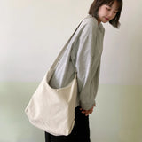 Striped Corduroy Crossbody Bag Eco Cloth Purse Solid Handbag