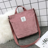 Striped Corduroy Crossbody & Shoulder Bag Eco Purse Solid Handbags