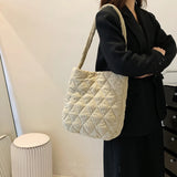 Striped Corduroy Crossbody Bag for College Girls