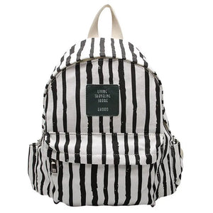 Stripes Canvas Backpack for Teenage Girls