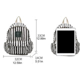 Stripes Canvas Backpack for Teenage Girls