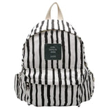 Stripes Canvas Backpack for Teenage Girls
