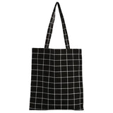 Women Canvas Plaid Shoulder Tote Bag Eco Shopping Large