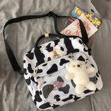 Women Stylish Cow Print Backpack Shoulder Bags Lightweight Cross-body Purse