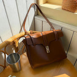 Soft Leather Flap Tote Bag Top PU Leather Shoulder Crossbody Bags