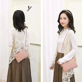 Women Envelope Shoulder Messenger Bag Zipper Pu Leather Casual Square Bag