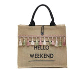 Women Summer Beach Bags Large Capacity Lady Tassel Shoulder Bag