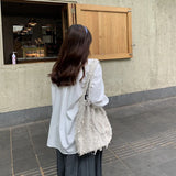 Women Beach Bags Large Capacity Tassel Shoulder Totes Casual Shopping Bag