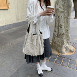 Women Beach Bags Large Capacity Tassel Shoulder Totes Casual Shopping Bag