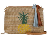 Women Summer Beach Bags Woven Vacation Beach Cross Bag Tassel Straw Bags Handbag