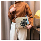 Women Summer Beach Bags Woven Vacation Beach Cross Bag Tassel Straw Bags Handbag