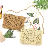 Women Summer Beach Tassels Straw Rattan Shoulder Messenger Bags