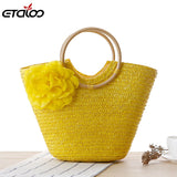 Women Summer Handbag Flower Straw Beach Bag Handbags & Crossbody Bags