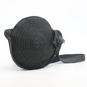 Summer Rattan Bag Woven Crossbody Straw Beach Round Bag