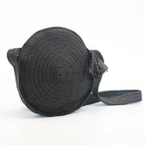 Summer Rattan Bag Woven Crossbody Straw Beach Round Bag