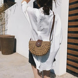 Women Straw Crossbody Bag Rattan Bohemian Clutch Shoulder
