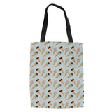 Women Supermarket Shopping Bag Cartoon Candy Ice Cream Canvas Tote Bags