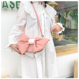 Women Sweet Bow-knot Crossbody Bags Shopping Shoulder Bags Ladies Handbag