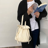 Women Ruffles Bucket Bag Shoulder Bags