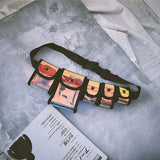 Women Tactical Waist Bag Belt Fanny Bag Female Belt Geometric Waist Packs