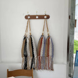 Women Tassel Woven Bag Summer Beach Shoulder Bags Casual Straw Handbag