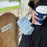 Women Texture Mini Square Handbag Solid All-match Shoulder Bag