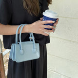 Women Texture Mini Square Handbag Solid All-match Shoulder Bag