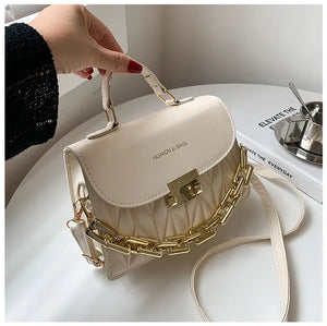 Women Textured Messenger Bag Chain Shoulder Small Square Handbags
