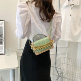 Women Textured Bag Chain Shoulder Small Square Bag Handbags