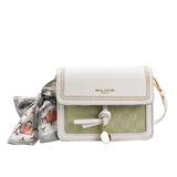 Women Textured Shoulder Bag Contrasting Colors Messenger Bags