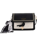Women Textured Shoulder Bag Contrasting Colors Messenger Bags
