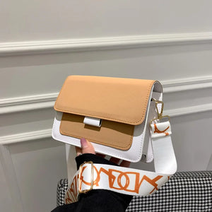 Textured Shoulder Bags with Contrasting Colors - Messenger Bags