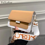 Women Textured Shoulder Bags Contrasting Colors Messenger Bags