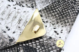 Snakeskin Envelop Clutch Handbag with Chain Strap