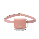 Women Thin Waist Bag Belt Bag Female High Flap Leather Fanny Pack