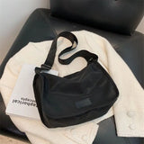 Canvas Oxford Women Shoulder Bag with Wide Strap