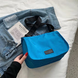 Canvas Oxford Women Shoulder Bag with Wide Strap