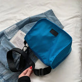 Canvas Oxford Women Shoulder Bag with Wide Strap