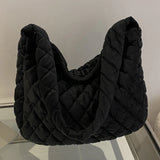 Women Top Handle Bag Crossbody Satchel Quilted Rhombus Large Capacity