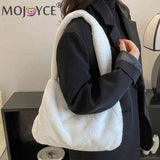 Fluffy Top Handle Bag Soft Tote Shoulder Bag Zipper Girls Cosmetic Holder