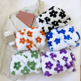 Plush Flower Print Top-Handle Crossbody Bag for Women