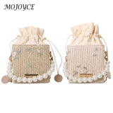 Women Straw Beach Shoulder Bags Hand-Woven Fashionable Handbags