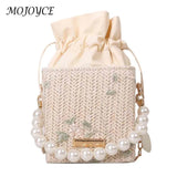Women Straw Beach Shoulder Bags Hand-Woven Fashionable Handbags
